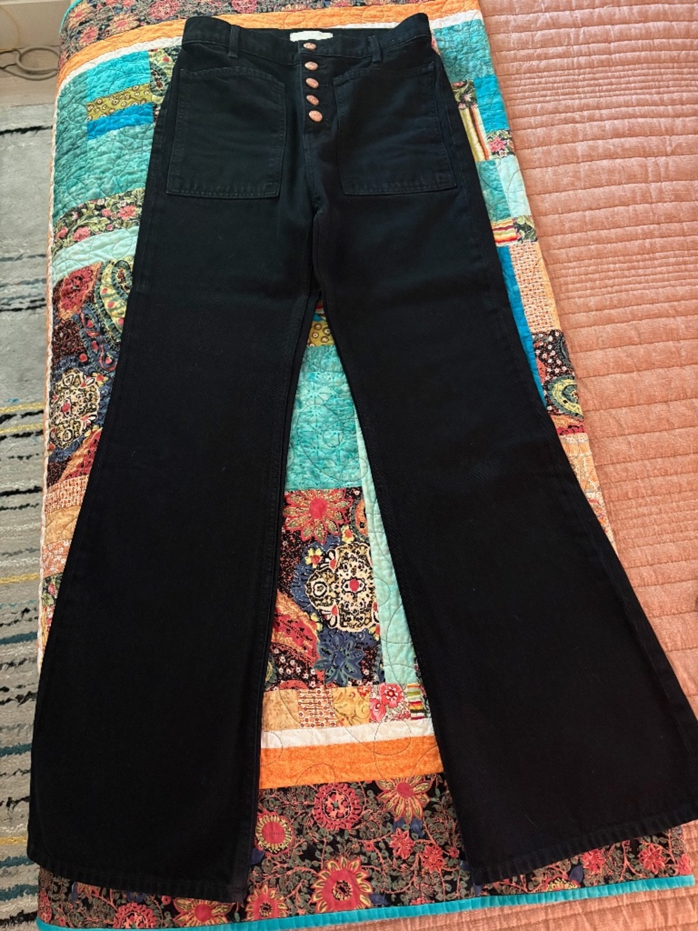 Ulla Johnson The Lou Kick-Flare Jean Black Size 26